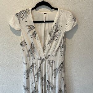 Free People Cap Sleeve Midi Dress with Delicate Flower Pattern